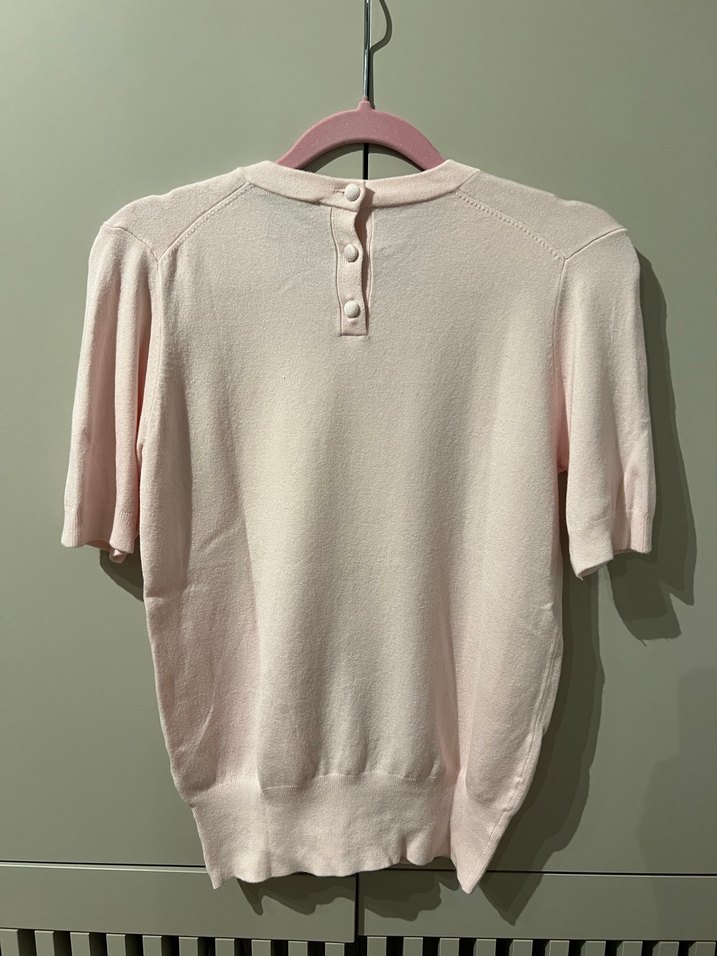 Zara Kısa Kollu Pembe Triko - Görsel 2