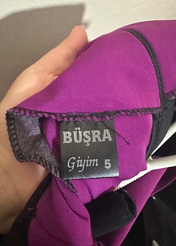 Diğer Mor Nakışlı Uzun Kollu Gotik Elbise
