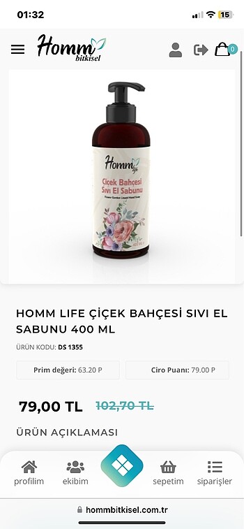 HOMM LIFE ÇİÇEK BAHÇESİ SIVI EL SABUNU 400 ML