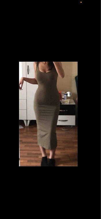 Bershka Askılı Midi Elbise