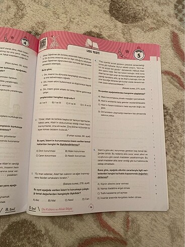  Beden Renk 8. Sınıf Din Kültürü konu anlatımlı test kitabi