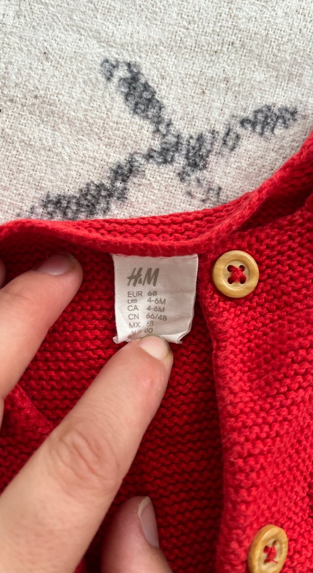 Kız Çocuk Kırmızı Örgü Hırka - Görsel 2