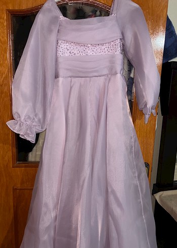 diğer Beden Lila Uzun Kollu Vintage Çocuk Elbise (12 yaş)