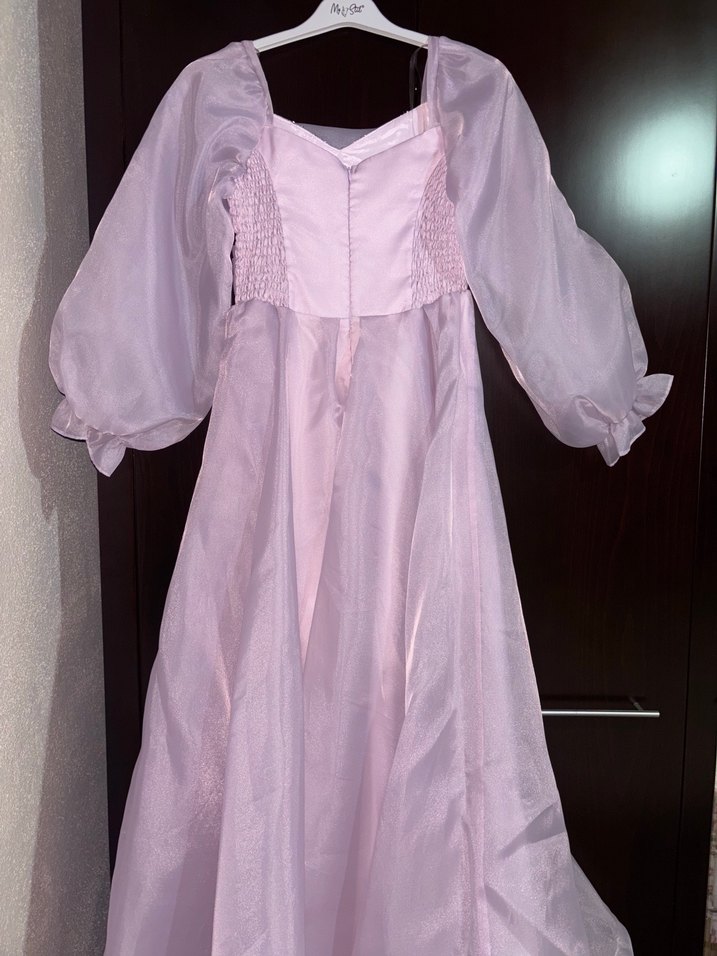 Lila Uzun Kollu Vintage Çocuk Elbise (12 yaş) - Görsel 2