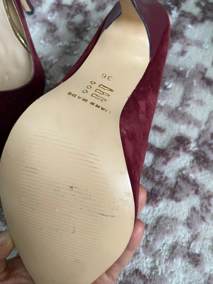 Bordo Süet Stiletto Kadın Ayakkabı - Görsel 2