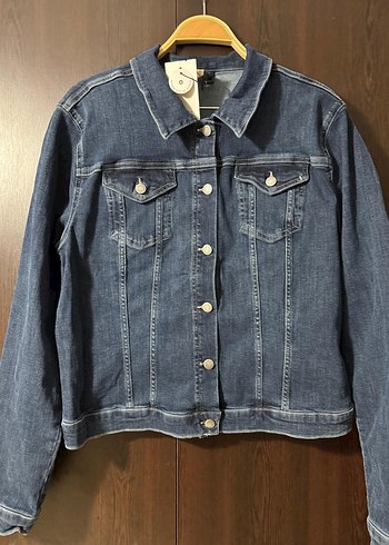 Kadın Mavi Denim Ceket Düğmeli