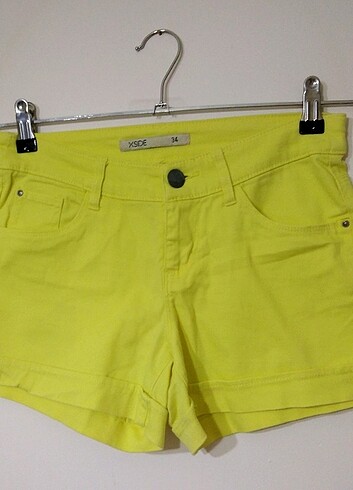 xs Beden Xside Jean Sarı Mini Şort 