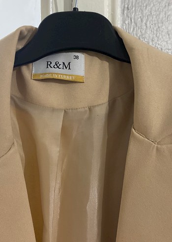 Diğer Düğmeli Bej Kadın Blazer Ceket