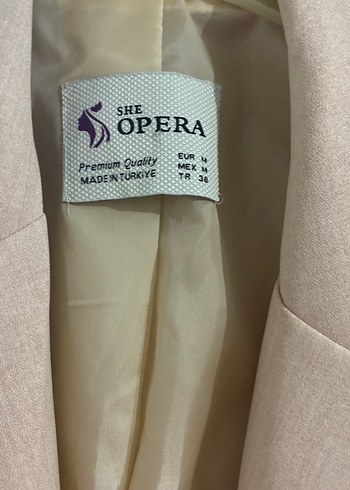 m Beden Bej Uzun Kesim Kolsuz Ceketli Kadın Takım