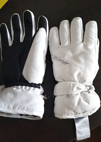Kadın Beyaz Kayak Eldiveni Velcro - Görsel 2
