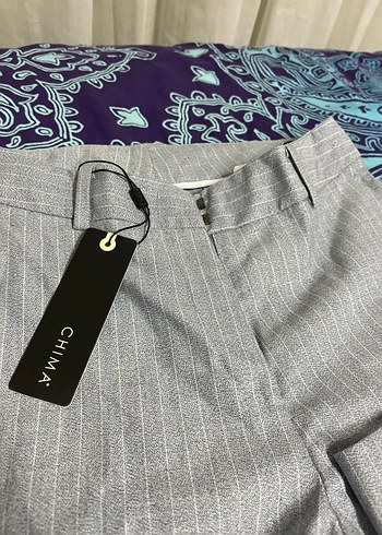 CHİMA Gri Kemerli Kadın Kumaş Pantolon - Görsel 2