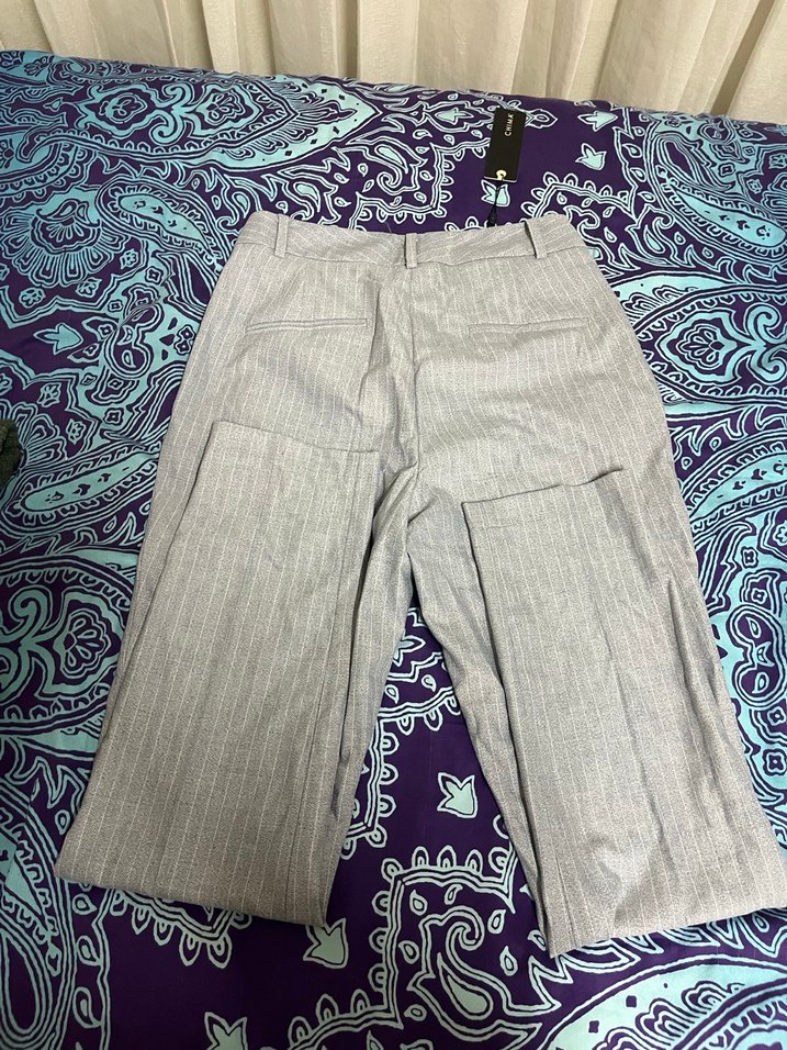 CHİMA Gri Kemerli Kadın Kumaş Pantolon - Görsel 5