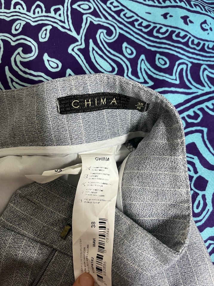 CHİMA Gri Kemerli Kadın Kumaş Pantolon - Görsel 4