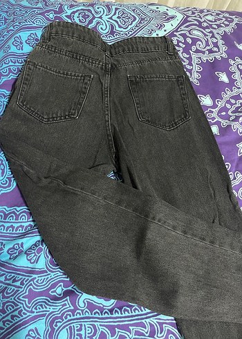 Antrasit Düğmeli Salaş Denim Kadın Pantolon - Görsel 5