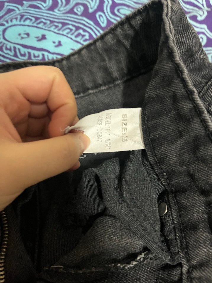 Antrasit  Düğmeli Salaş Denim Kadın Pantolon - Görsel 4