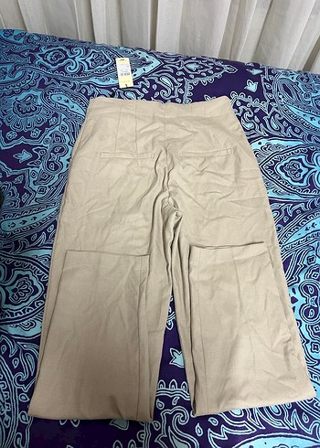 CHİMA ETİKETLİ Bej Düğmeli Kadın Kumaş Pantolon - Görsel 5