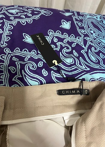 CHİMA ETİKETLİ Bej Düğmeli Kadın Kumaş Pantolon - Görsel 2