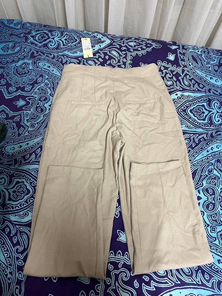 CHİMA ETİKETLİ Bej Düğmeli Kadın Kumaş Pantolon - Görsel 5