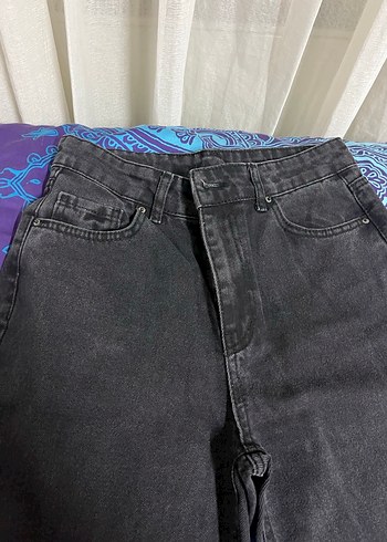 Siyah  Salaş Kadın Kot Pantolon - Görsel 2