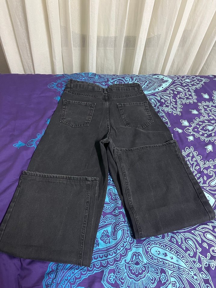 Siyah  Salaş Kadın Kot Pantolon - Görsel 5