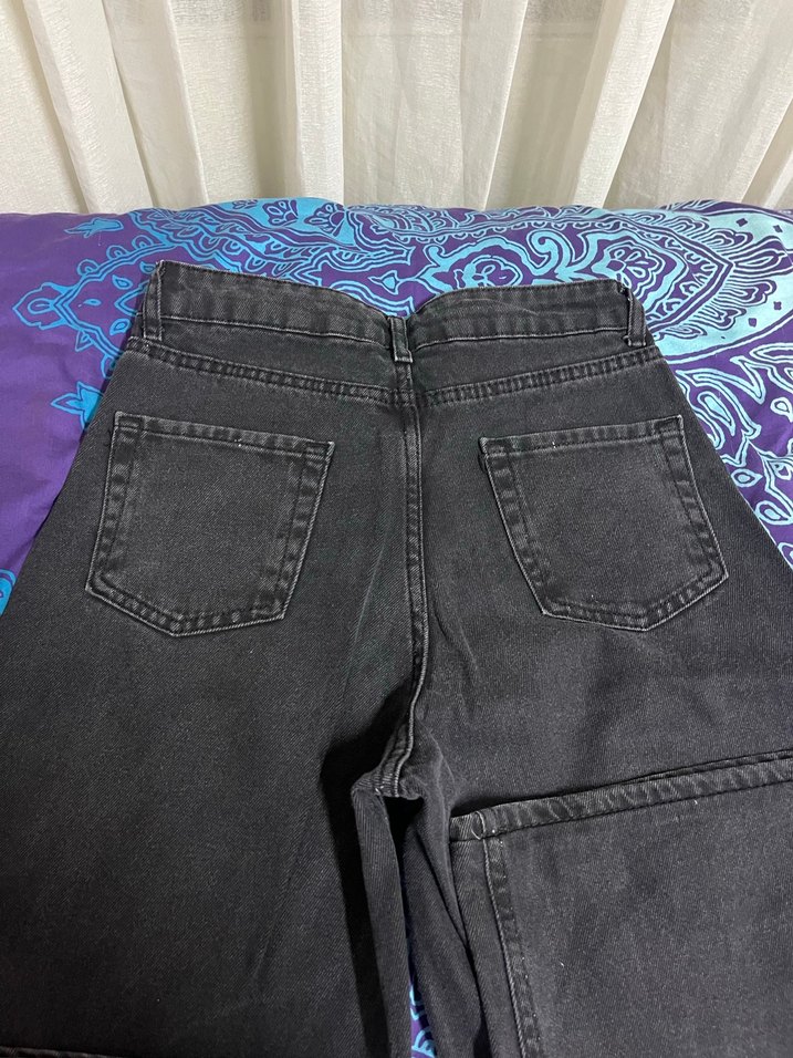 Siyah  Salaş Kadın Kot Pantolon - Görsel 4