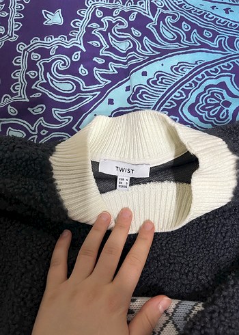 Nakışlı Bohem Kadın Gri Kazak - Görsel 2