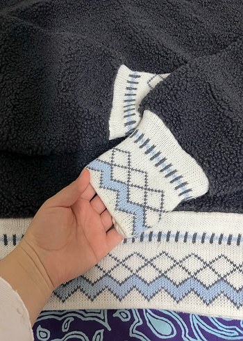 Nakışlı Bohem Kadın Gri Kazak - Görsel 3