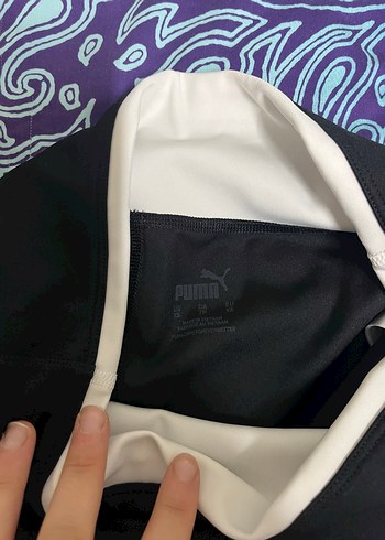 Siyah Orijinal Puma Baskılı Spor Tayt - Görsel 2