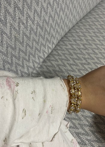 Boncuk İşlemeli Bej Gold Bohem Kadın Bileklik - Görsel 2