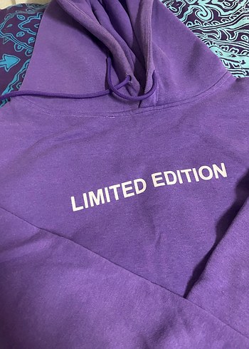 Mor Kapüşonlu Kadın Oversize Sweatshirt - Görsel 2