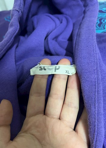 Mor Kapüşonlu Kadın Oversize Sweatshirt - Görsel 3