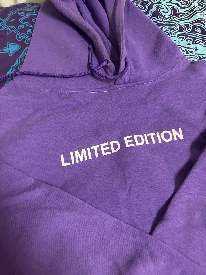 Mor Kapüşonlu Kadın Oversize Sweatshirt - Görsel 2