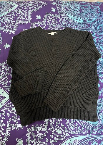 H&M Gri Örgü Kadın Kazak, Uzun Kollu, Salaş - Görsel 2