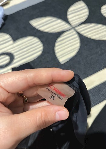 Siyah Askılı Kemerli Kadın Mayo - Görsel 3