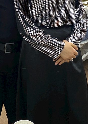 Siyah Yılan Desenli Uzun Kadın Ceket - Görsel 6