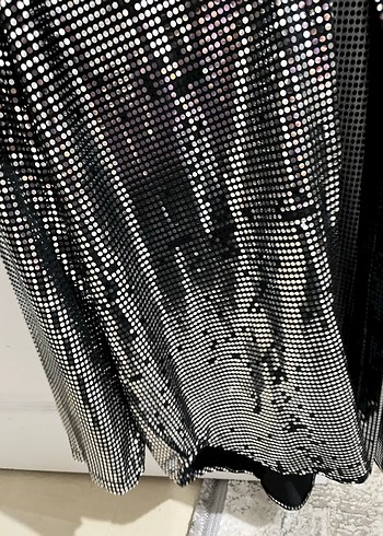 Siyah Yılan Desenli Uzun Kadın Ceket - Görsel 2