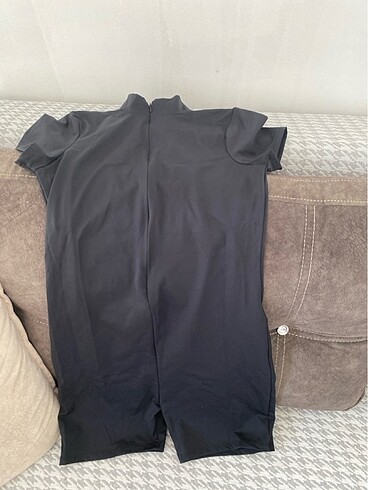 Fermuarlı mini kısa kol toparlayıcı tulum - Görsel 5