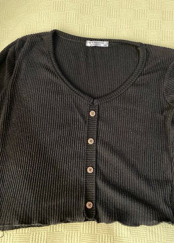 Düğmeli Siyah Kadın Body - Görsel 2