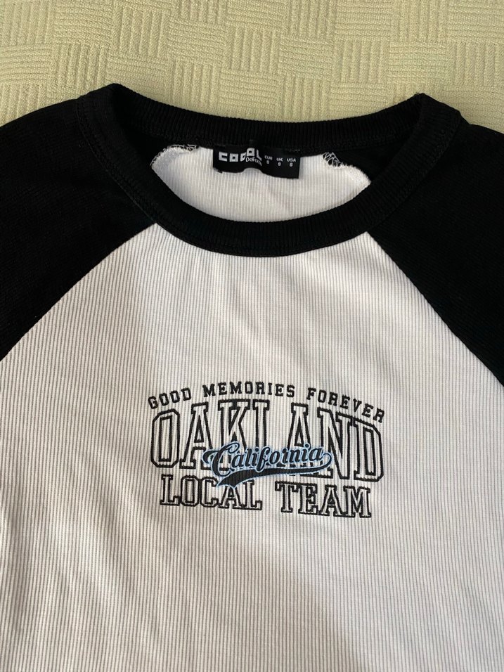 Beyaz Siyah Kısa Kollu Baskılı Tişört - Görsel 2