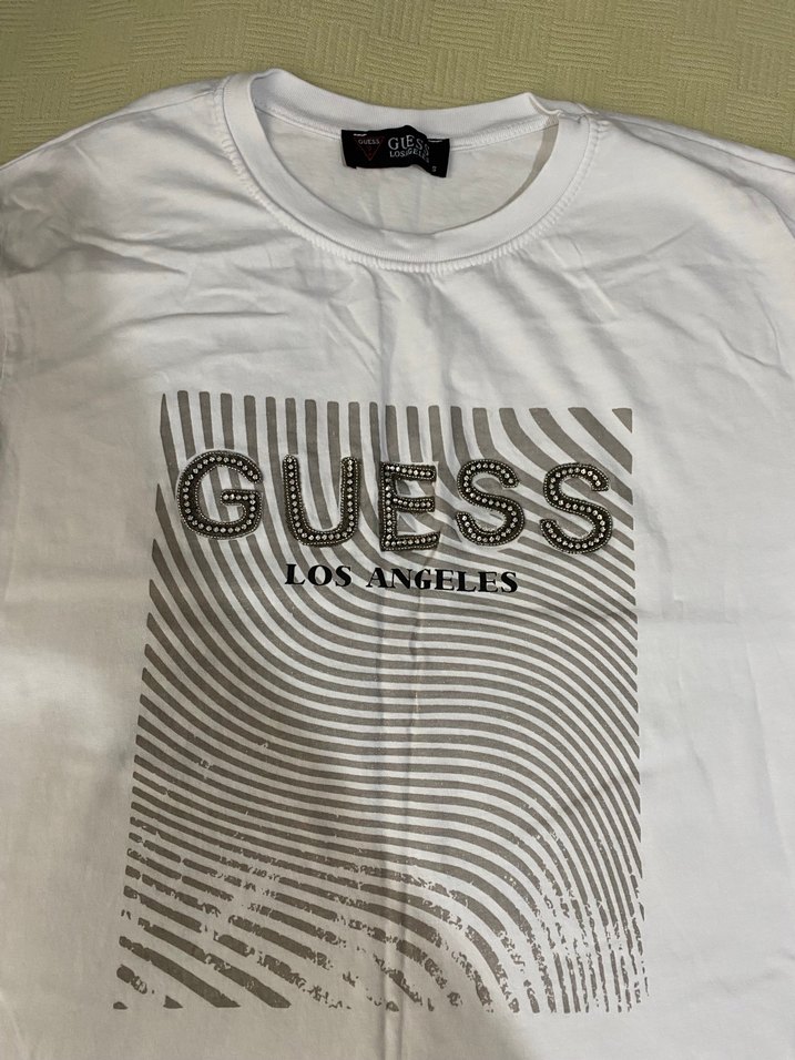 Guess Logolu Beyaz Kadın Tişört - Görsel 2