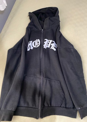 Gri Kapüşonlu Fermuarlı Sweatshirt - Görsel 2