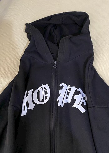 Gri Kapüşonlu Fermuarlı Sweatshirt - Görsel 3