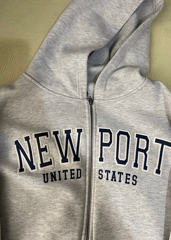 Gri Fermuarlı Kadın Sweatshirt - Görsel 3