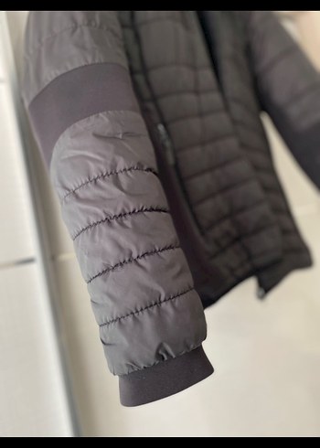 m Beden siyah Renk Erkek Siyah Fermuarlı Streetwear Mont