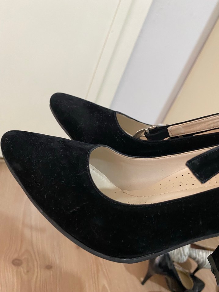 Siyah Tokalı Kadın Stiletto Topuklu Ayakkabı - Görsel 5