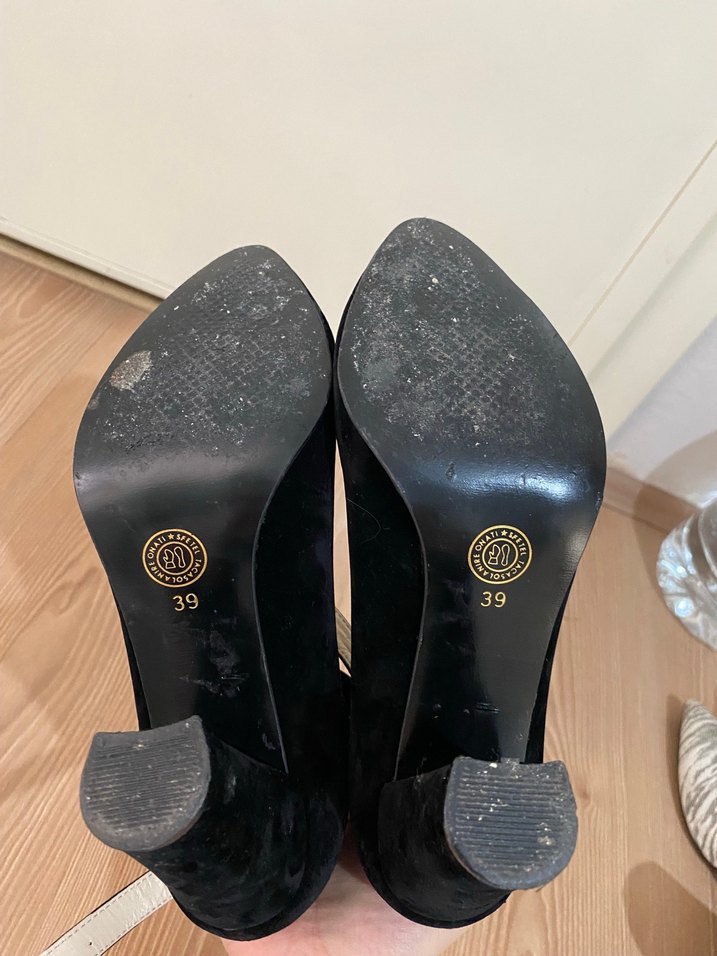 Siyah Tokalı Kadın Stiletto Topuklu Ayakkabı - Görsel 2