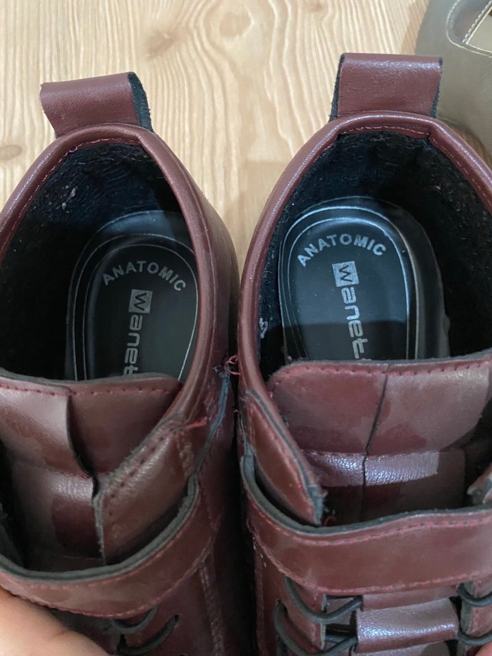 Ortopedik Kahverengi Deri Dolgu Topuklu Günlük Ayakkabı - Görsel 4