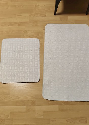 Beden Gri Çiçek Desenli Banyo Paspas Seti 2li