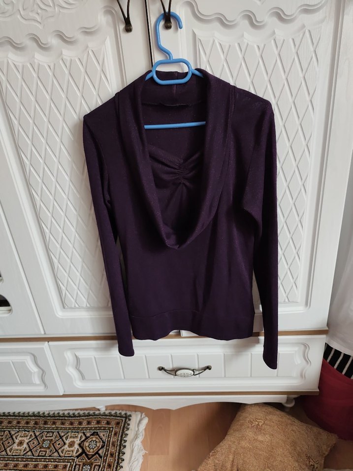 POTİ TRİKO DEGAJE YAKA BLUZ - Görsel 2