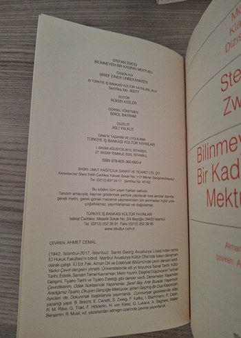 Beden Renk Bilinmeyen Bir Kadının Mektubu - Stefan Zweig
